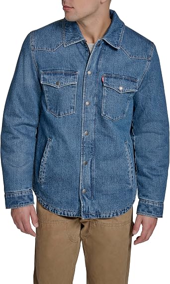 Levis Mens Cotton Western Shirt Jacket