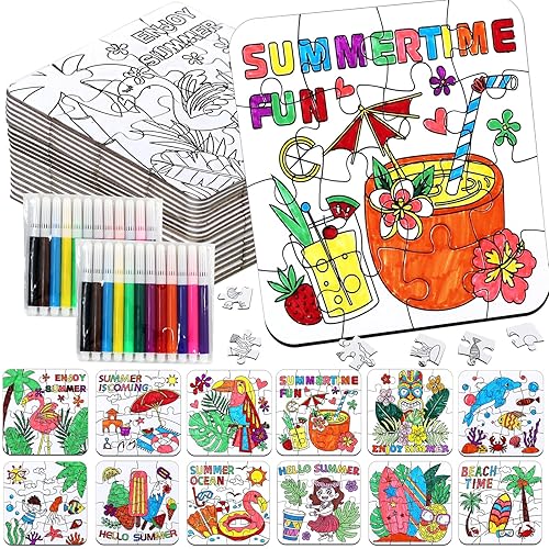 24 Set Summer Crafts for Kids Adults Bulk, Hawaiian Summer