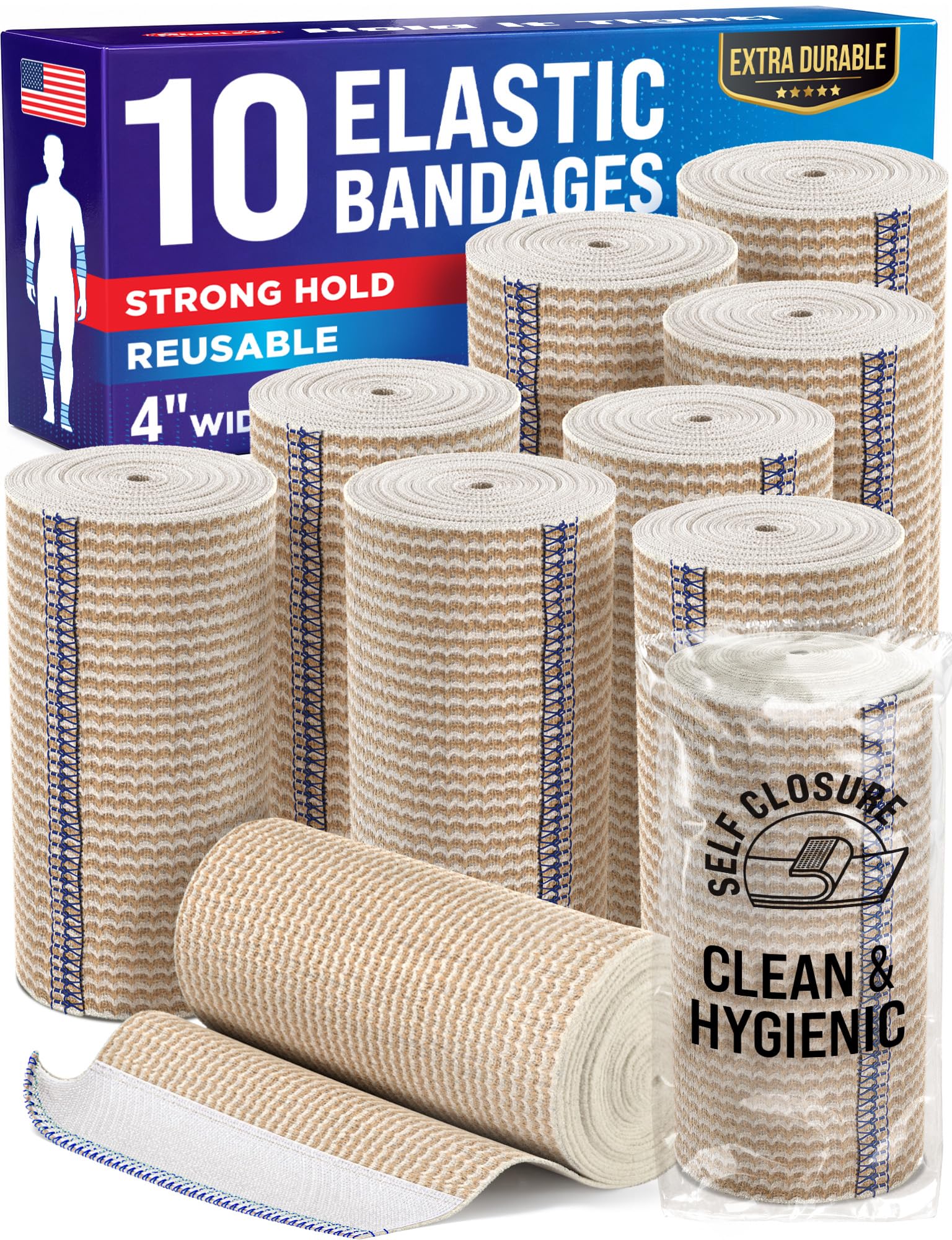 Premium Elastic Bandage Wrap - 6pack (2x2in, 2x3in, 2x4in) - Self-Closing — Amazon image 12