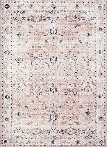 Miniatura 2 de PureCozy Alfombra de área rosa de 2 x 3 pulgadas, lavable para interiores, alfombra de pelo bajo, alfombra floral de granja, alfombra bohemia