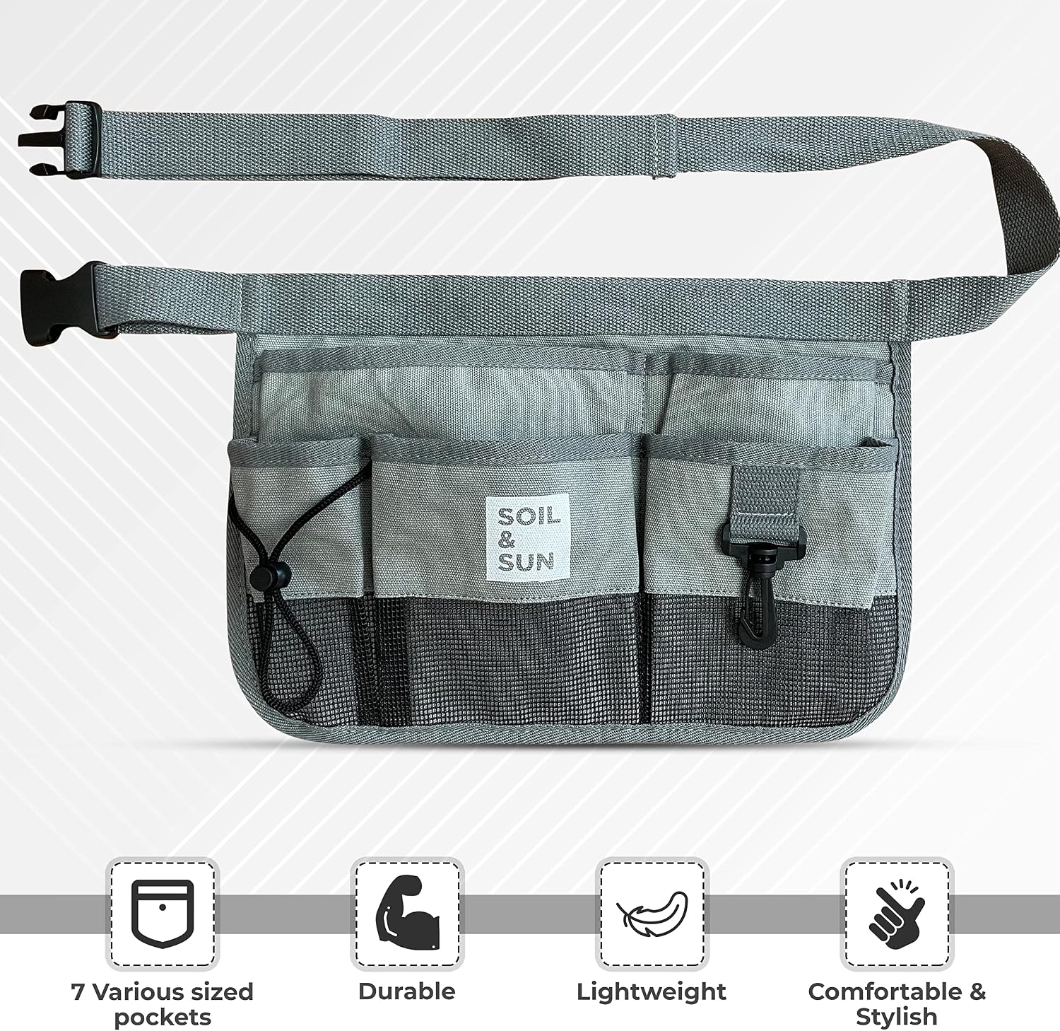 Soil & Sun Garden Tool Belt for Women, Tool Apron, Utility Belt Women, Teacher, Canvas Waist Apron with Pockets,Garden Aprons image 4