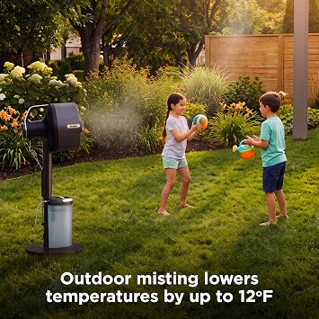 Shark FlexBreeze Pro Mist 2-in-1 Fan with Integrated Mist, White, FA302WH | Corded/Cordless, Pedestal to Tabletop, up to 24-Hr Battery, up to 70 Ft of Power, 5 Speeds, with Integrated Misting Tank