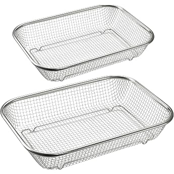 Set of 2 Oven Stainless Steel Grill Basket Grill Grill Tray