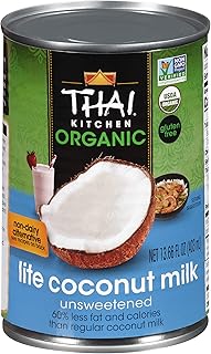 Thai Kitchen Organic Unsweetened Lite Coconut Milk, 13.66 fl oz (Pack of 6)