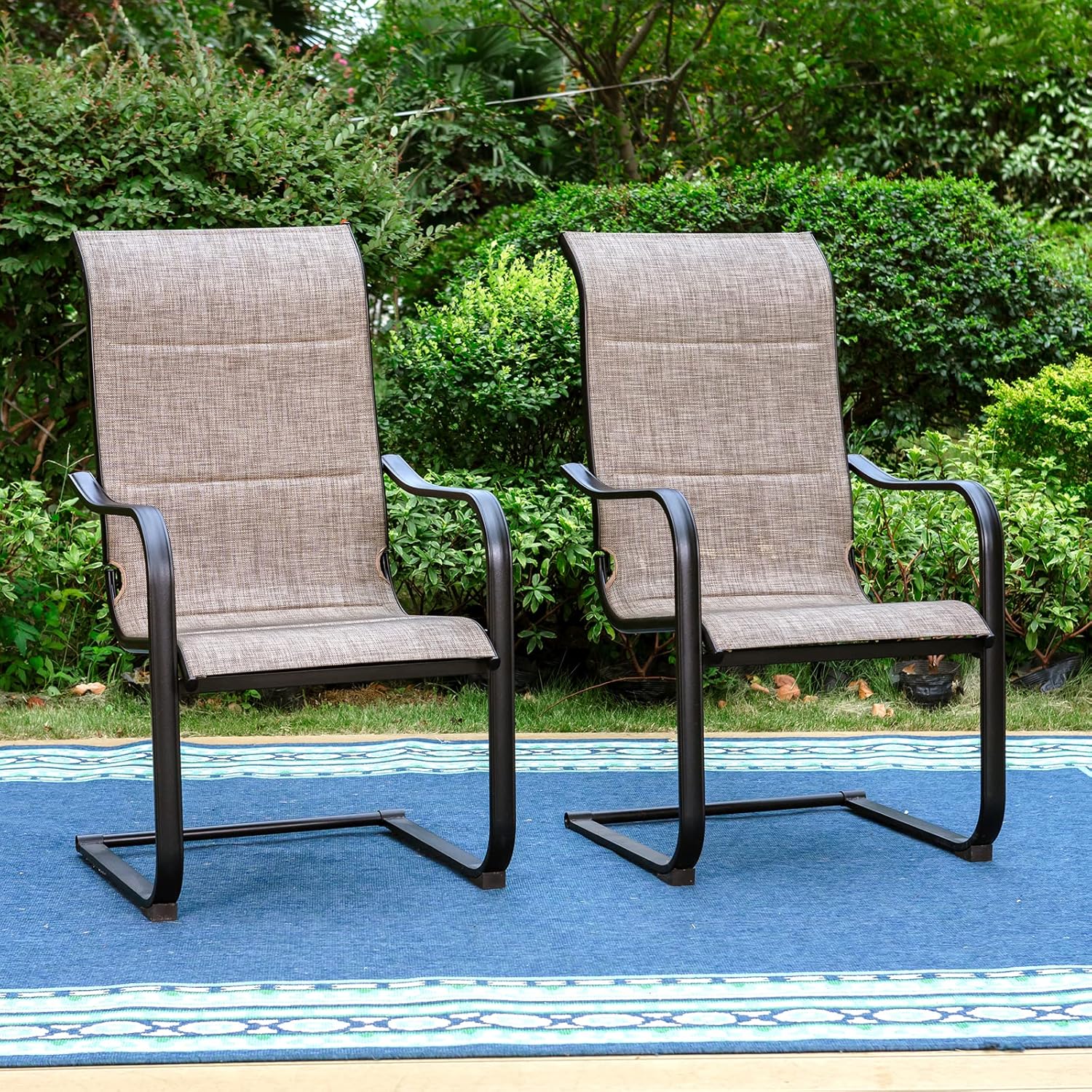 PHI VILLA Outdoor Dining Chairs Set of 2