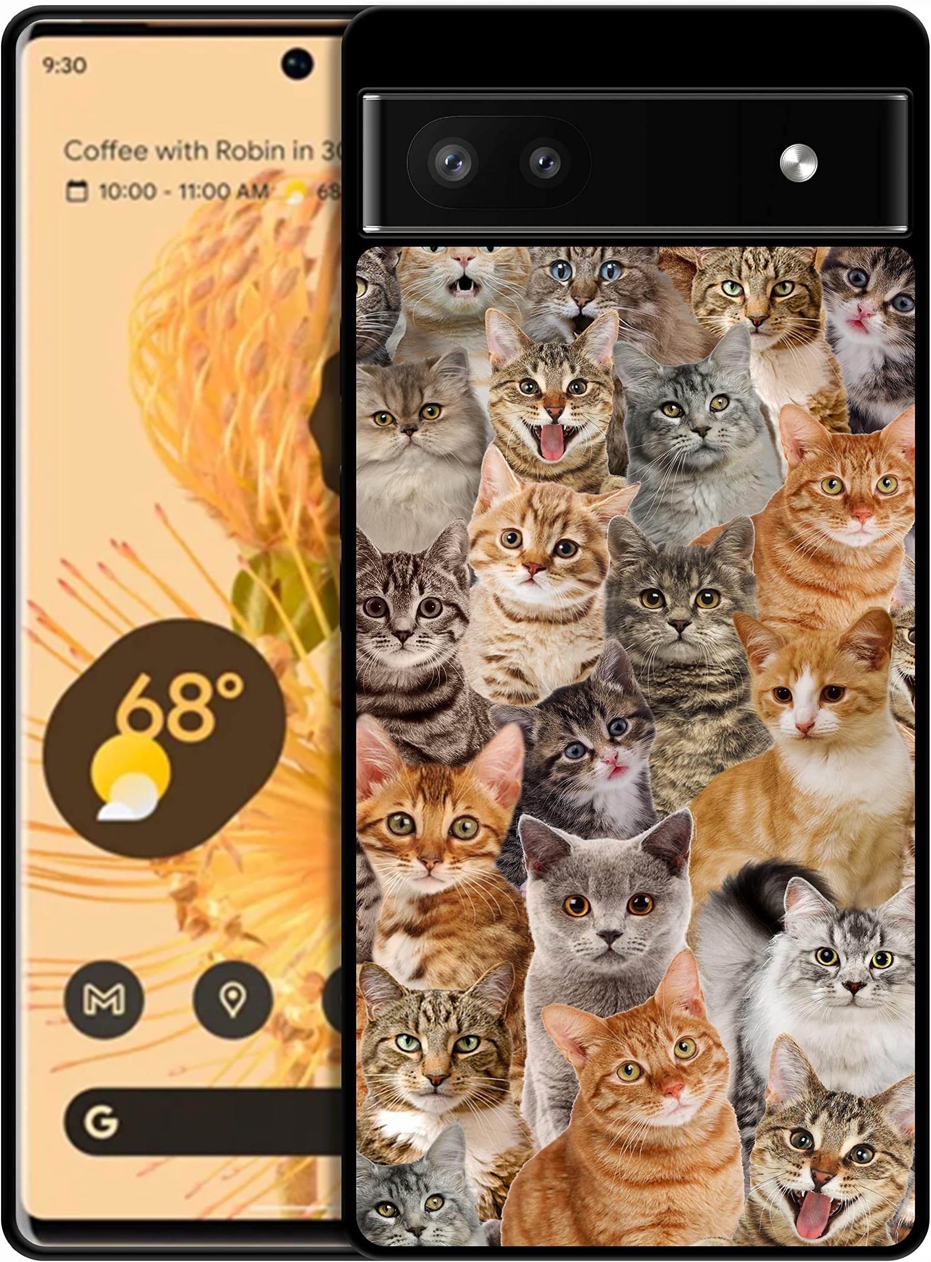 Bolster Google Pixel 6A Case - Cat Collage Printed Designer Soft Rubber TPU Protective Shockproof Back Phone Case/Cover for Google Pixel 6A6A.