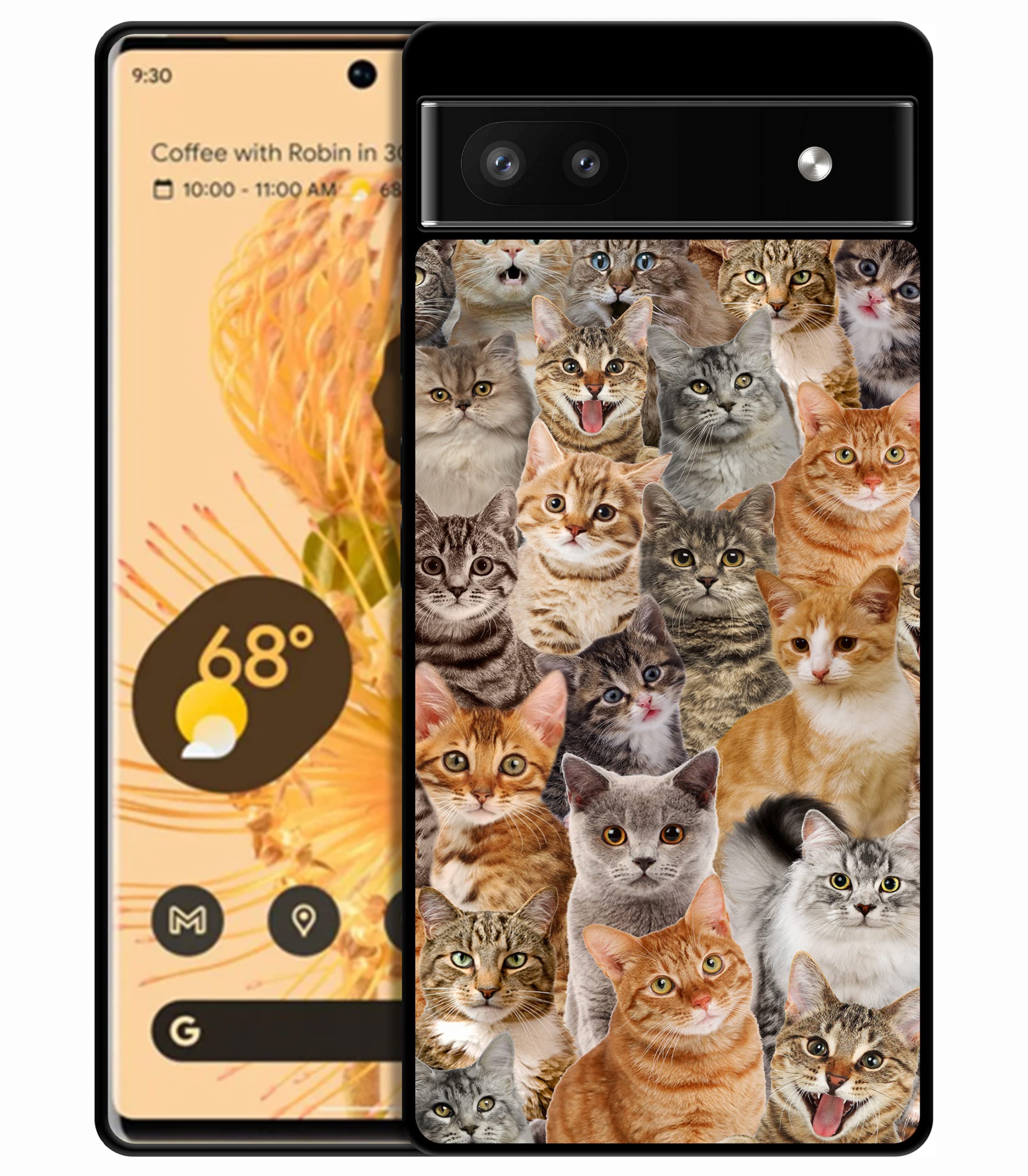 Bolster Google Pixel 6A Case - Cat Collage Printed Designer Soft Rubber TPU Protective Shockproof Back Phone Case/Cover for Google Pixel 6A6A.