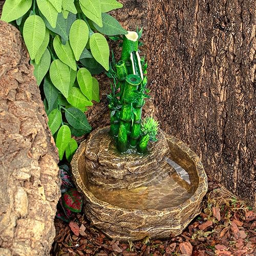 Miniatura 9 de REPTIZOO Fuente de agua para reptiles, dispensador automático de agua, altura ajustable, 2 en 1, gotero de agua para plantas de bambú, para