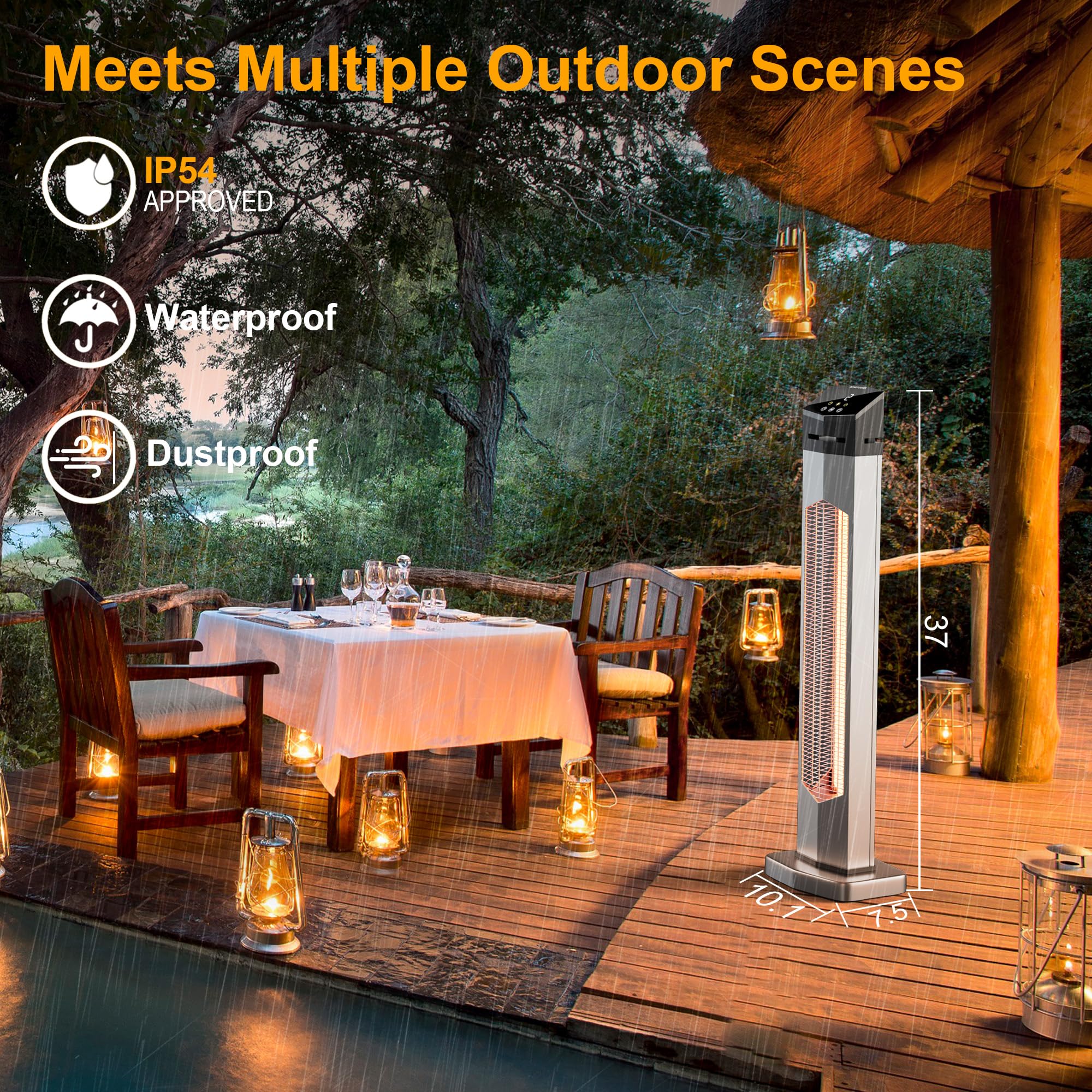 Electric Heater Powerful Outdoor Heater Bromic Eclipse Smart-Heat