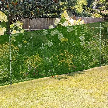 E&K Outdoor Fence Screen for Veggie Garden Backyard Chicken Yard Mesh Net Safety Fence Barrier for Dogs Rabbits Puppy Balcony Deck Patio Porch 3H x 77L Green