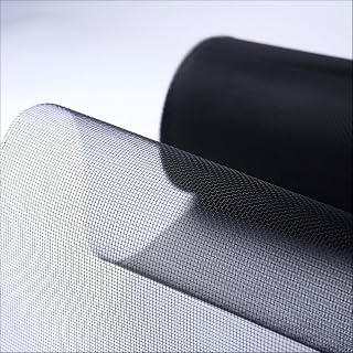 Edelstahlgewebe Fliegengitter Schwarz 120 x 250cm, Fliegengitter Metall Katzenkratzfest Fliegennetz, Ersatz für Fliegengitter Balkontür Wohnwagen, Drahtgitter Feinmaschig