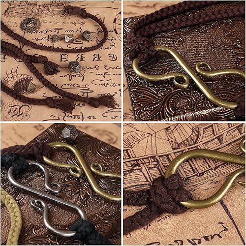 Miniatura 3 de HiiFeuer Cinturón de cuerda medieval con hebilla de metal, cinturón de cuerda larga ajustable renacentista para vestidos, vikingo, cosplay, feria Ren