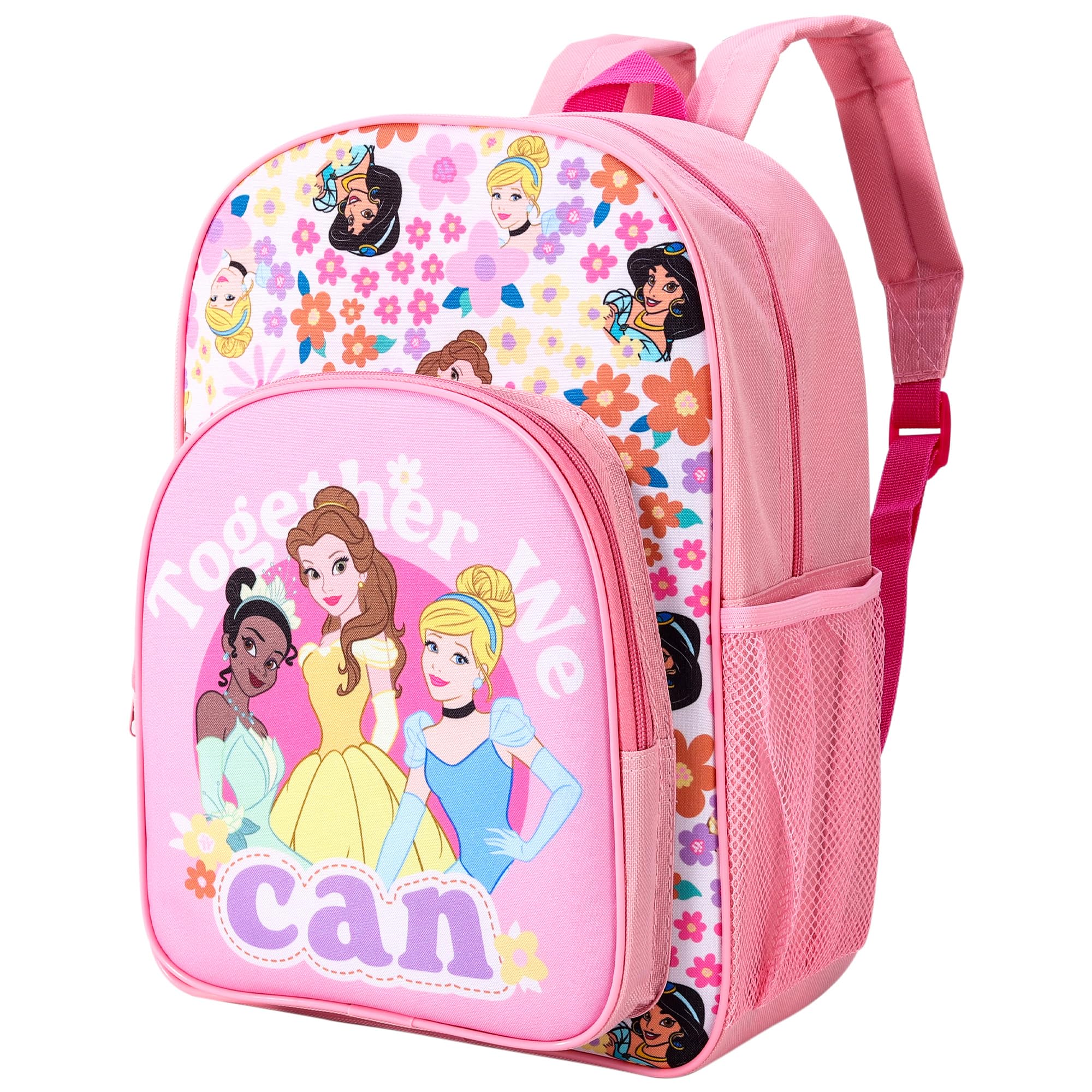 Disney Princess Kids Childrens Premium Backpack School Rucksack Travel Bag Boys Girls with side mesh pocket and front zipped pocket