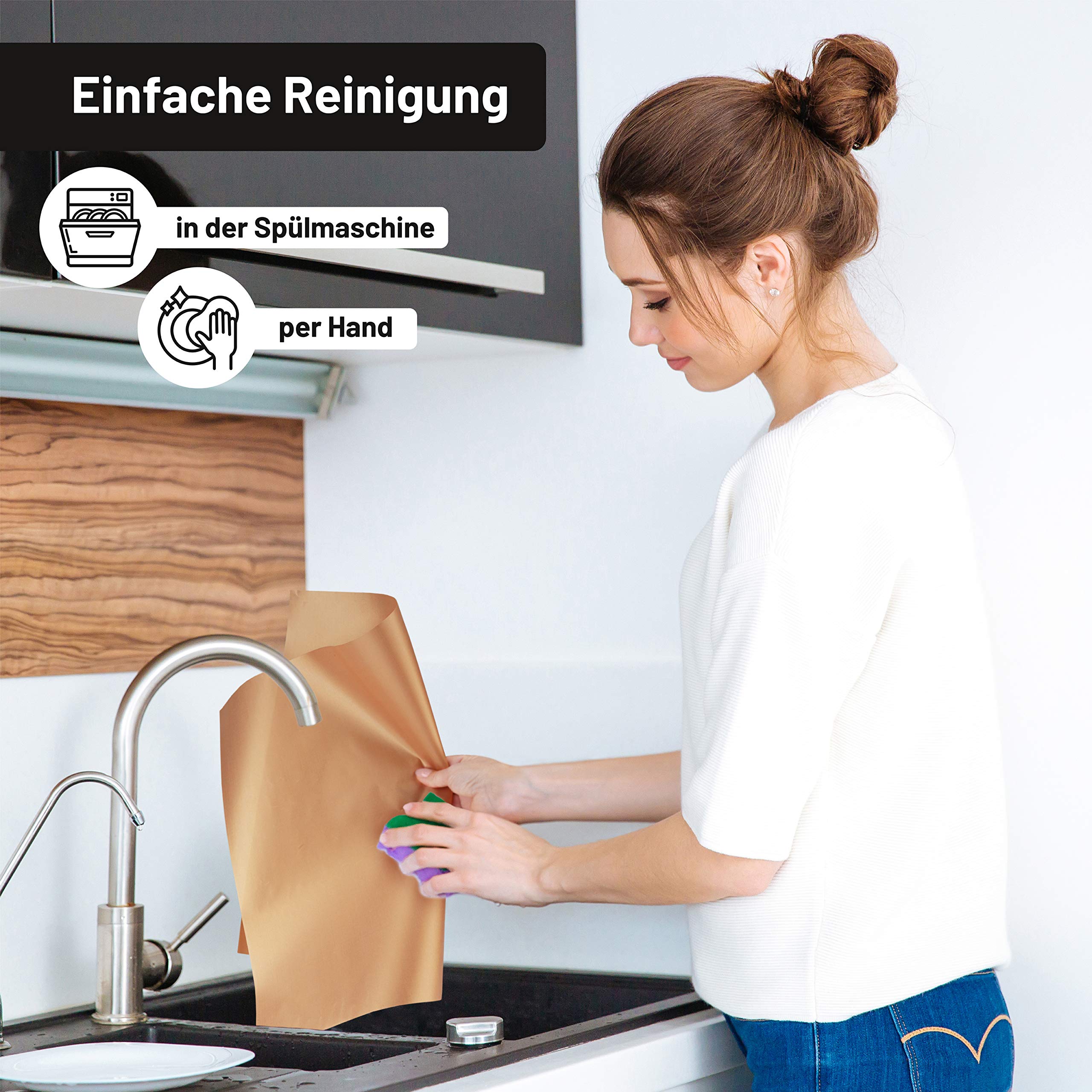 Wiederverwendbares Backpapier – 3 Stück, Hitzebeständig & Antihaftbeschichtet (für Ofen, Grill, Luftfritteuse)