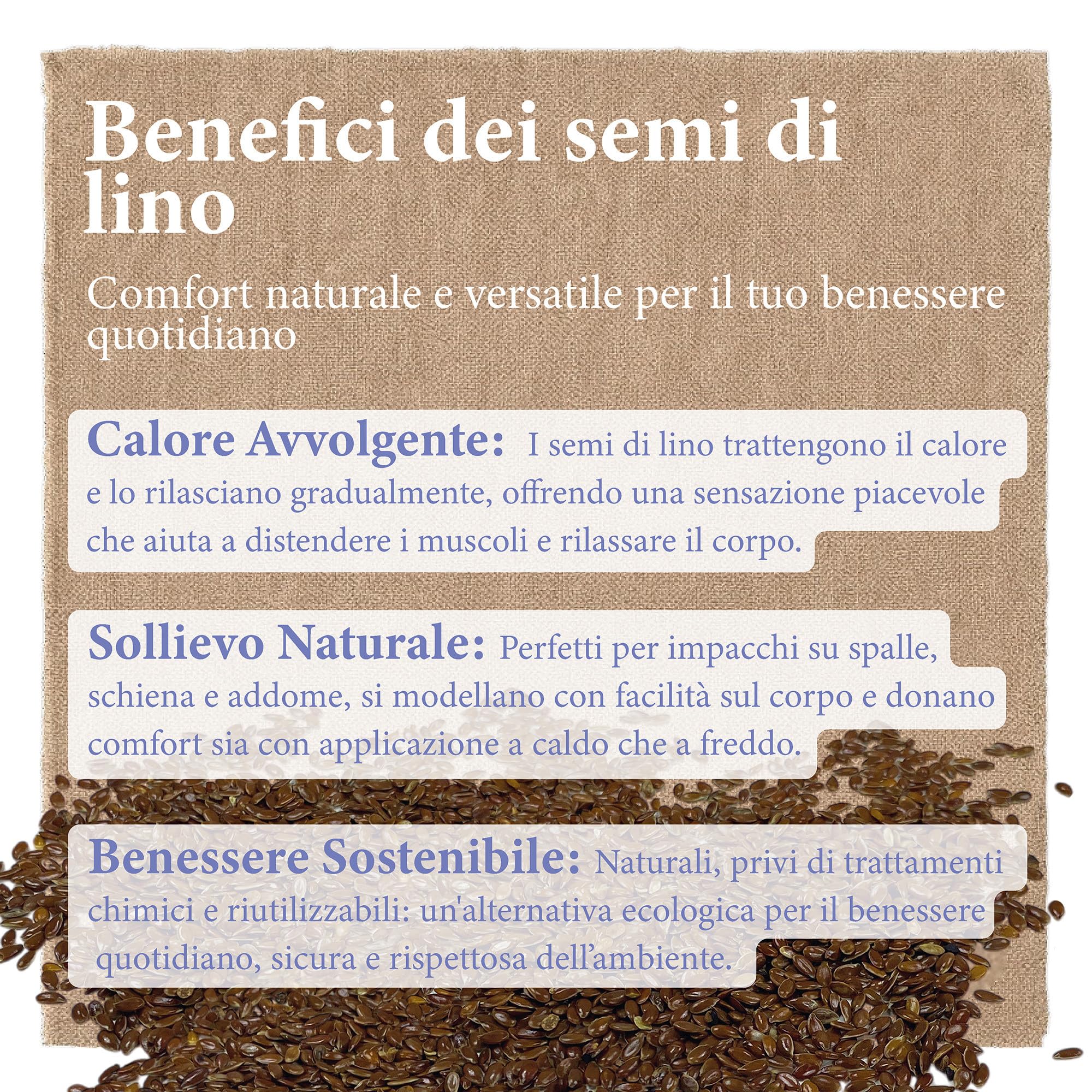 Tex family Semi di Lino Naturali Lavati e Sterilizzati – Per Cuscinetti Termici, Impacchi Cosmetici e Uso Artigianale - 5000g