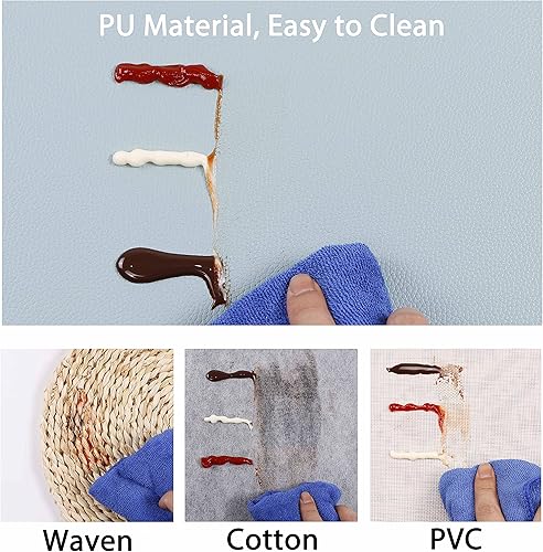 Miniatura 2 de Juego de 6 manteles individuales de piel sintética, impermeables, resistentes a las manchas, resistentes al calor, antideslizantes, fáciles de