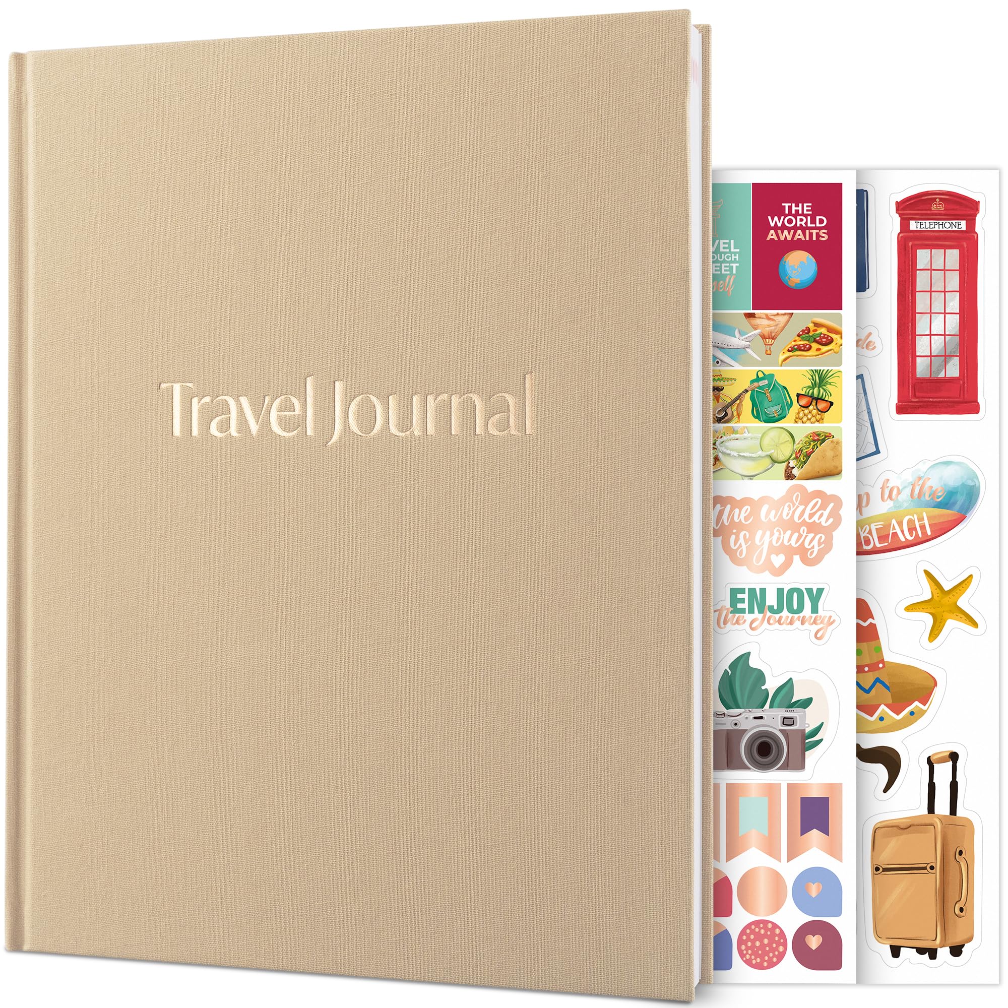 Skyline Travel Journal – Traveling Diary & Photo Journal – Vacation Essentials for Family, Men & Women – Bucket List Notebook (Sandstone)