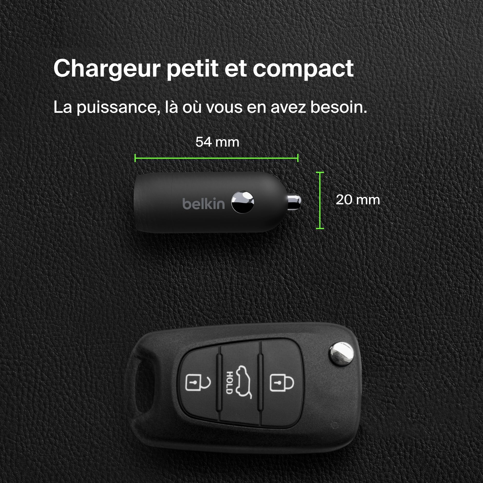 BELKIN Chargeur cable usb C 20 watts noir