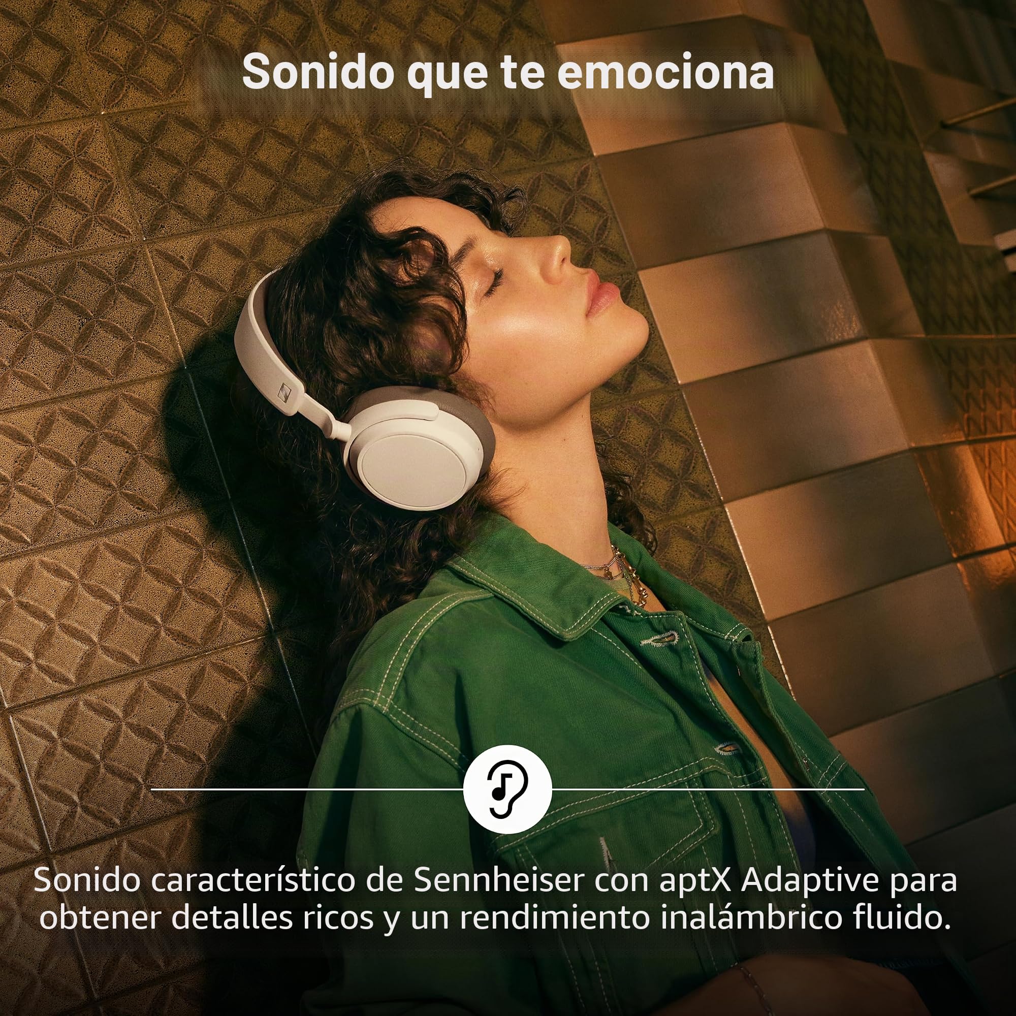Sennheiser ACCENTUM Plus - Auriculares Bluetooth inalámbricos, función de Carga rápida, batería de 50 Horas de Tiempo de reproducción, ANC híbrido Adaptable, Color Blanco