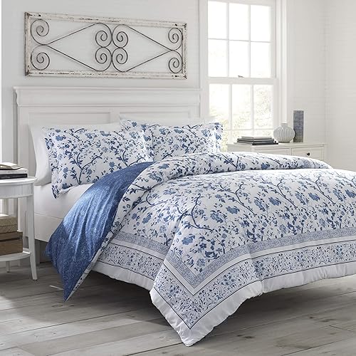 Miniatura 3 de Laura Ashley Inicio - Juego de edredón, ropa de cama de algodón con fundas a juego y falda de cama, elegante decoración del hogar y almohada con
