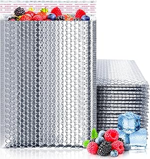 ABC PACK & SUPPLY Thermal Bubble Mailer, 6.5 x 10.5 Inches. Pack of 25 Metallic Bubble Mailers. Foil Insulated Mailers for Cold Shipping. Padded Envelopes Waterproof. Cold Insulated Shipping Bags