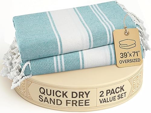 Vista 71 de LANE LINEN Toalla de Playa, Paquete de 2 Toallas de Playa de Gran Tamaño, 39"x71", Toallas de Piscina de Secado Rápido para Adultos, Absorbentes a