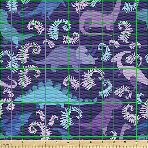 Vista 604 de Lunarable The Yard, tela azul real de The Yard, patrón de cerámica inspirado en el Medio Oriente estilo marroquí, estampado oriental, tela de satén