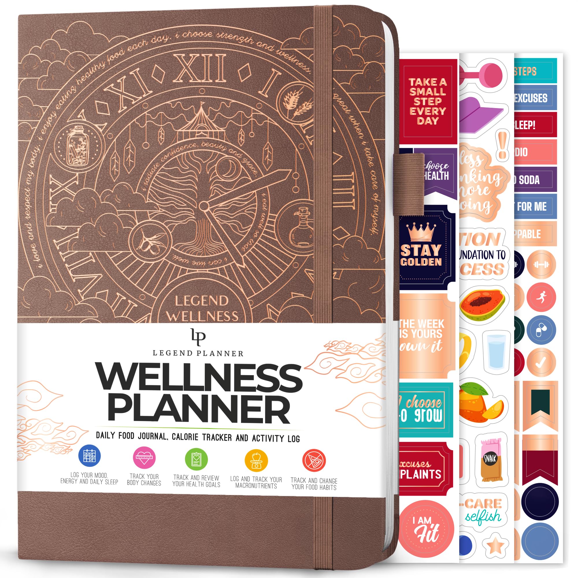 LP Wellness Planner (Dark Terracotta Gold Foil, A5 (14.5 x 21cm))