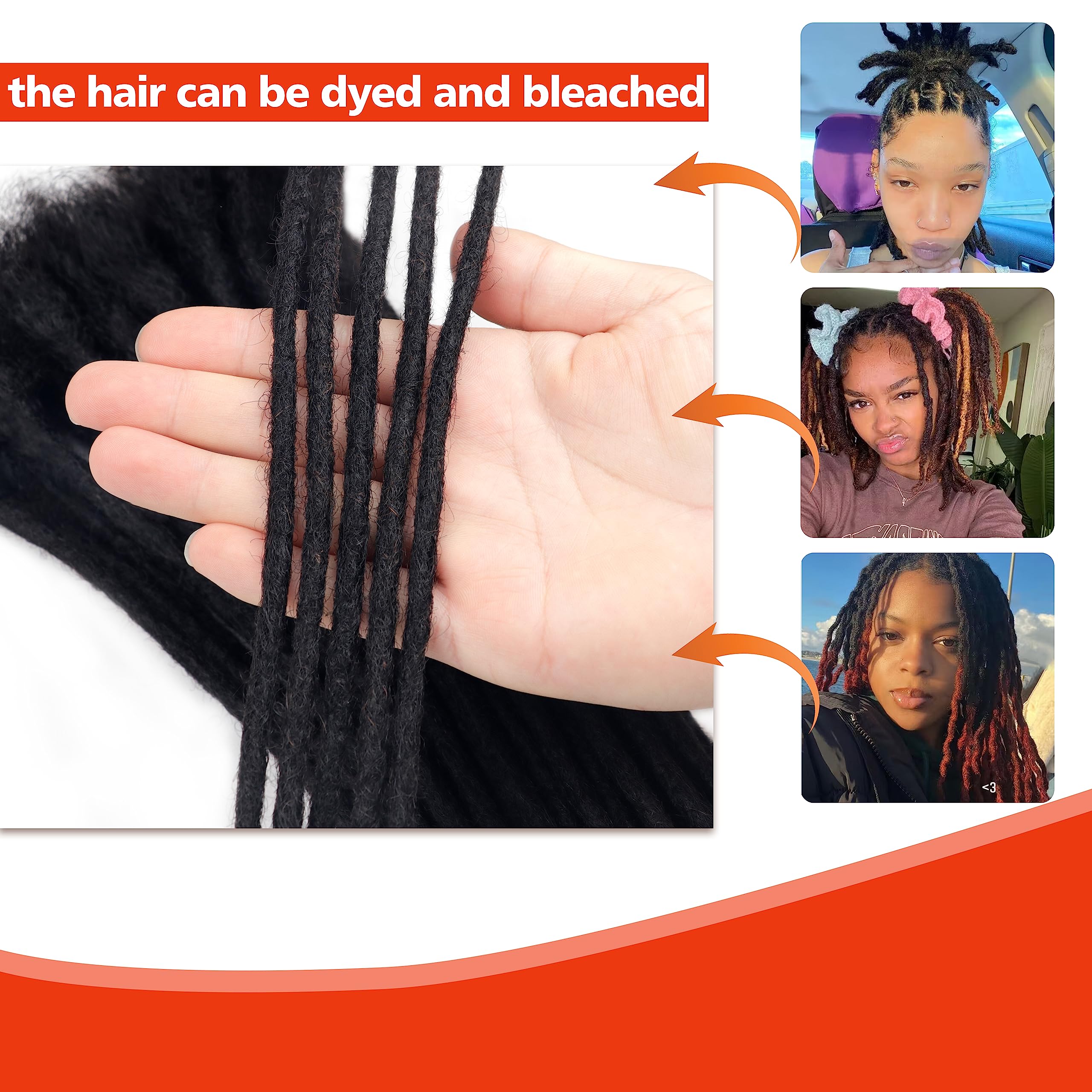 Snapklik.com : Mihugass Loc Extensions Human Hair 4-24 Inch Dreadlock ...