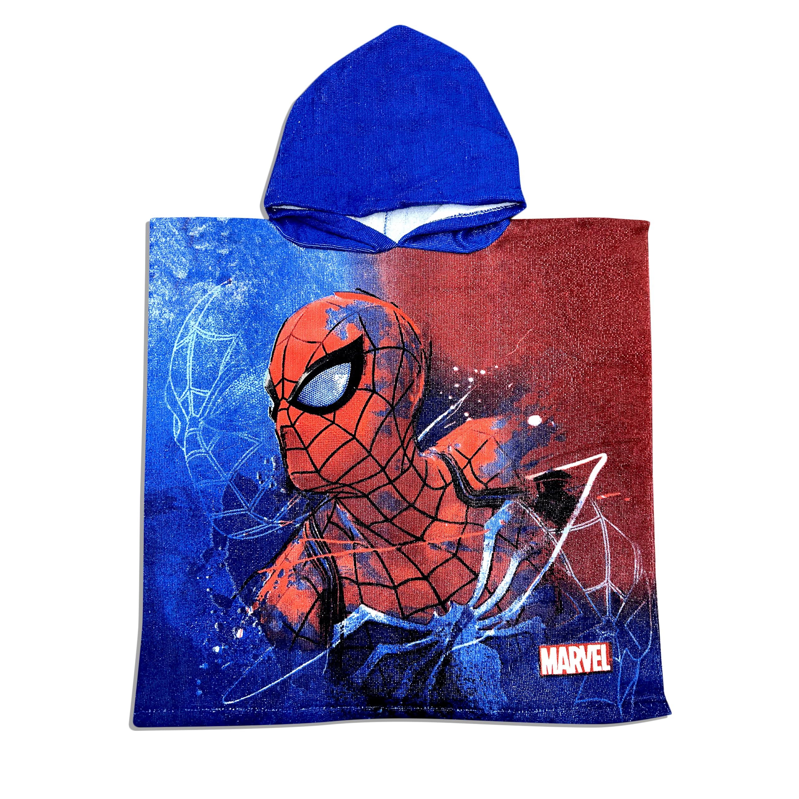 ROYAL WEAR Kids Official Licensed Character Soft Beach/Hooded Bath Towel 27 X 55 (Spiderman-2, 40 x 60), Blue & Red