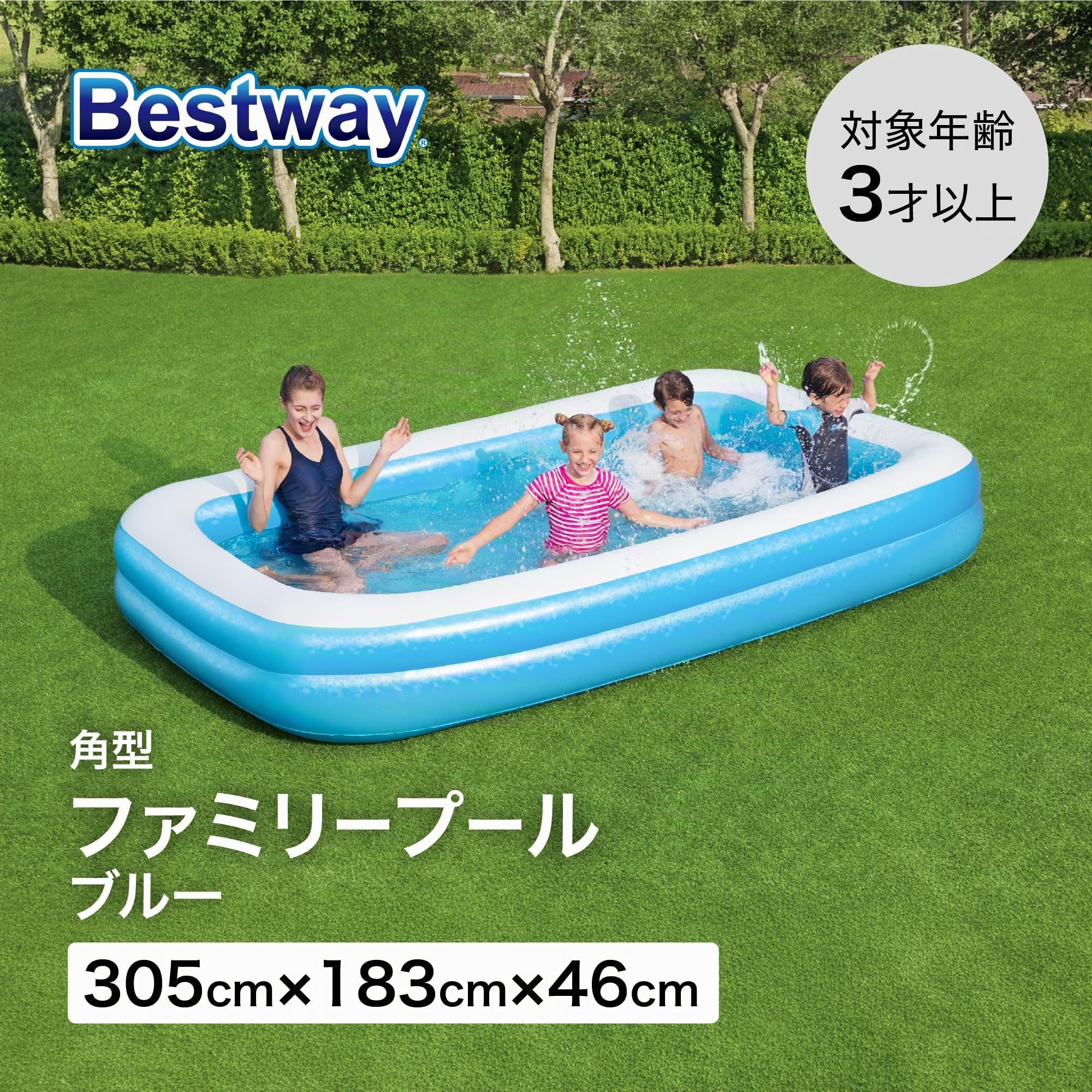 Bestway – Piscine familiale 54150 305 x 183 x 46 cm Couleur