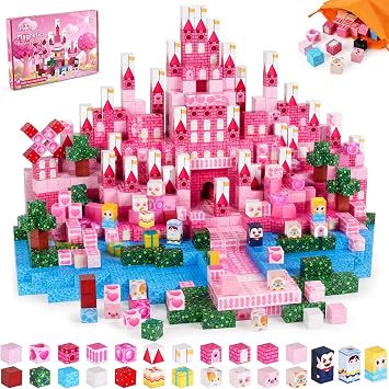 3 otters 150PCS Magnetic Blocks, with a Storage Bag, Princess Castle