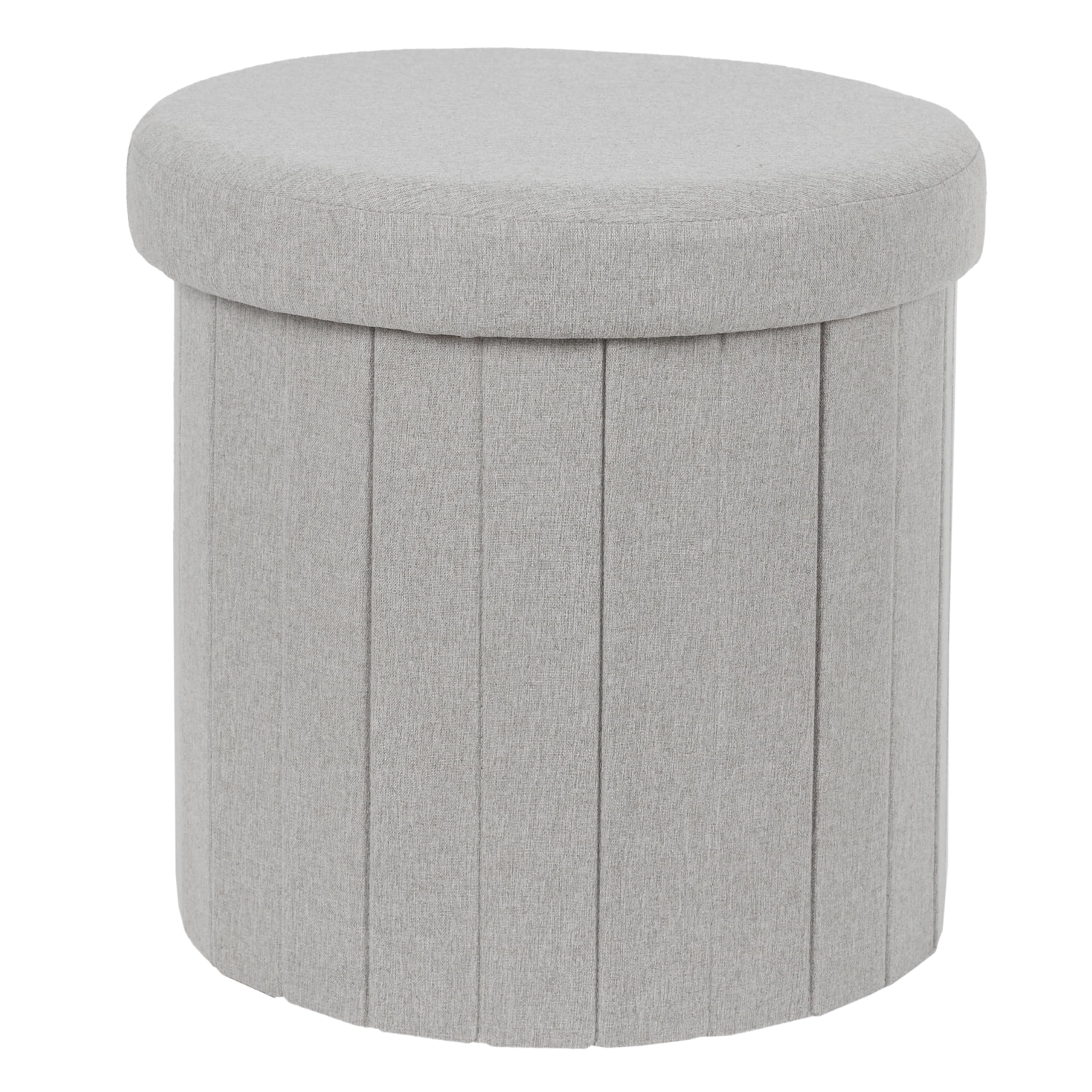 Home Deco Factory Grau Hd0196, E Faltbare Ottoman-Truhe, Pillen-Modell, Möbel, Sitz, Faltbare Truhe Und Bank, 38 X 38 X 38 Cm, Sitzhöhe 38 Cm,