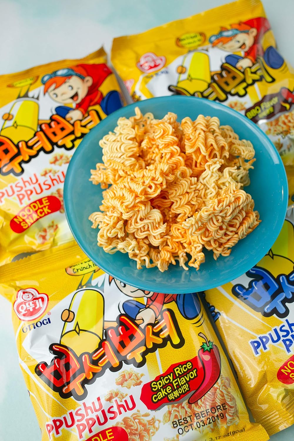 OTTOGI PPUSHU PPUSHU Crush to Eat Noodle Snack - Grilled Chicken Flavor(90g) - 24 Pack