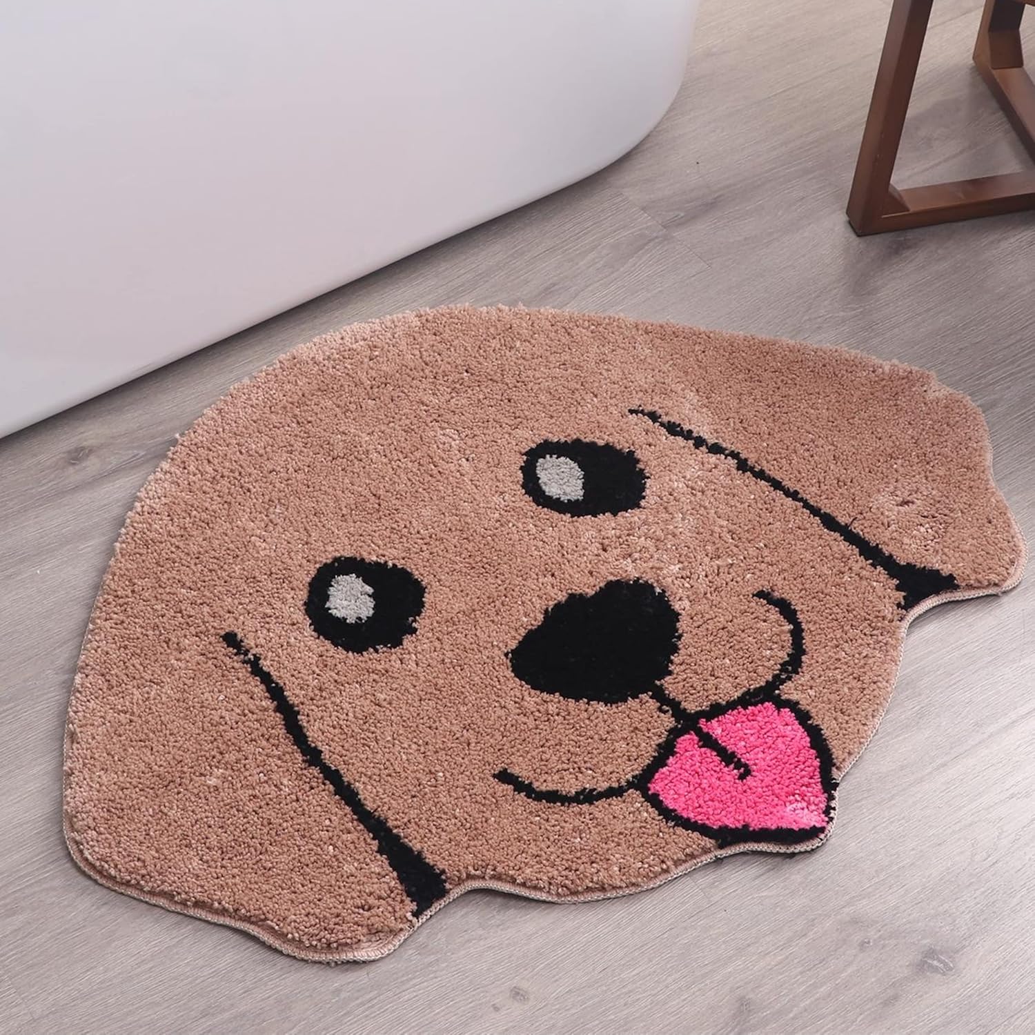 Cute Bath Mat Puppy Animal Rug - Pups Kids Bathroom Decor - Dog Rugs Fun Bath Mat -