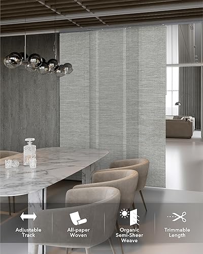 Miniatura 2 de GoDear Design Persianas de panel ajustable para puertas correderas de vidrio, divisores de habitación, puertas de armario, riel extensible de 45.8 a