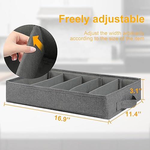 Miniatura 4 de Almacenamiento de cubiertos y utensilios  Caja de almacenamiento de cubiertos duradera con divisores ajustables, funda de almacenamiento de