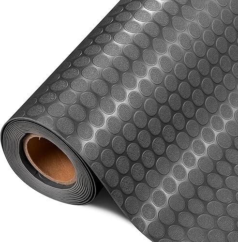 Miniatura 67 de TUFFIOM Tapete de suelo de garaje de 7.5 x 20 pies, placa de diamante gruesa de PVC, rollo de suelo para debajo del automóvil, alfombrillas