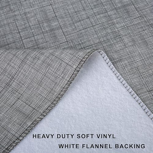 Miniatura 2 de LIBERECOO Mantel de vinilo con reverso de franela, mantel de plástico impermeable a prueba de aceite, mantel de PVC lavable para interiores y