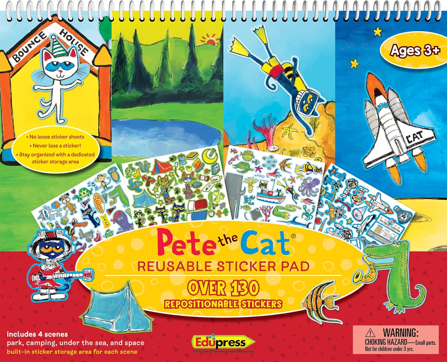 Teacher Created Resources Pete The Cat Reusable Sticker Pad