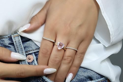 Miniatura 2 de Alluring Rose Quartz Ring in 14k Gold - Pink Rings for Women for Anniversaries, Prom, Special Events - Adorable May Birthstone Ring - Handmade