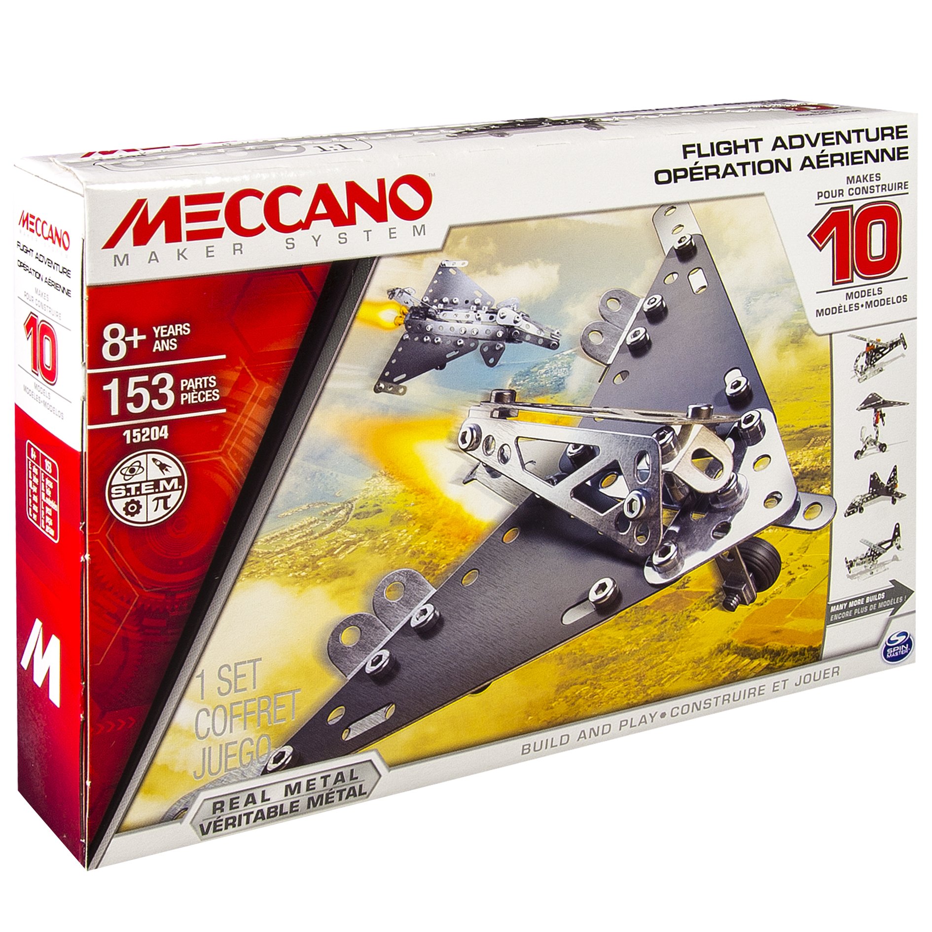 MECCANO 6023643 - Confezione per Costruire 10 Modelli di Elicotteri, Pezzi in Metallo