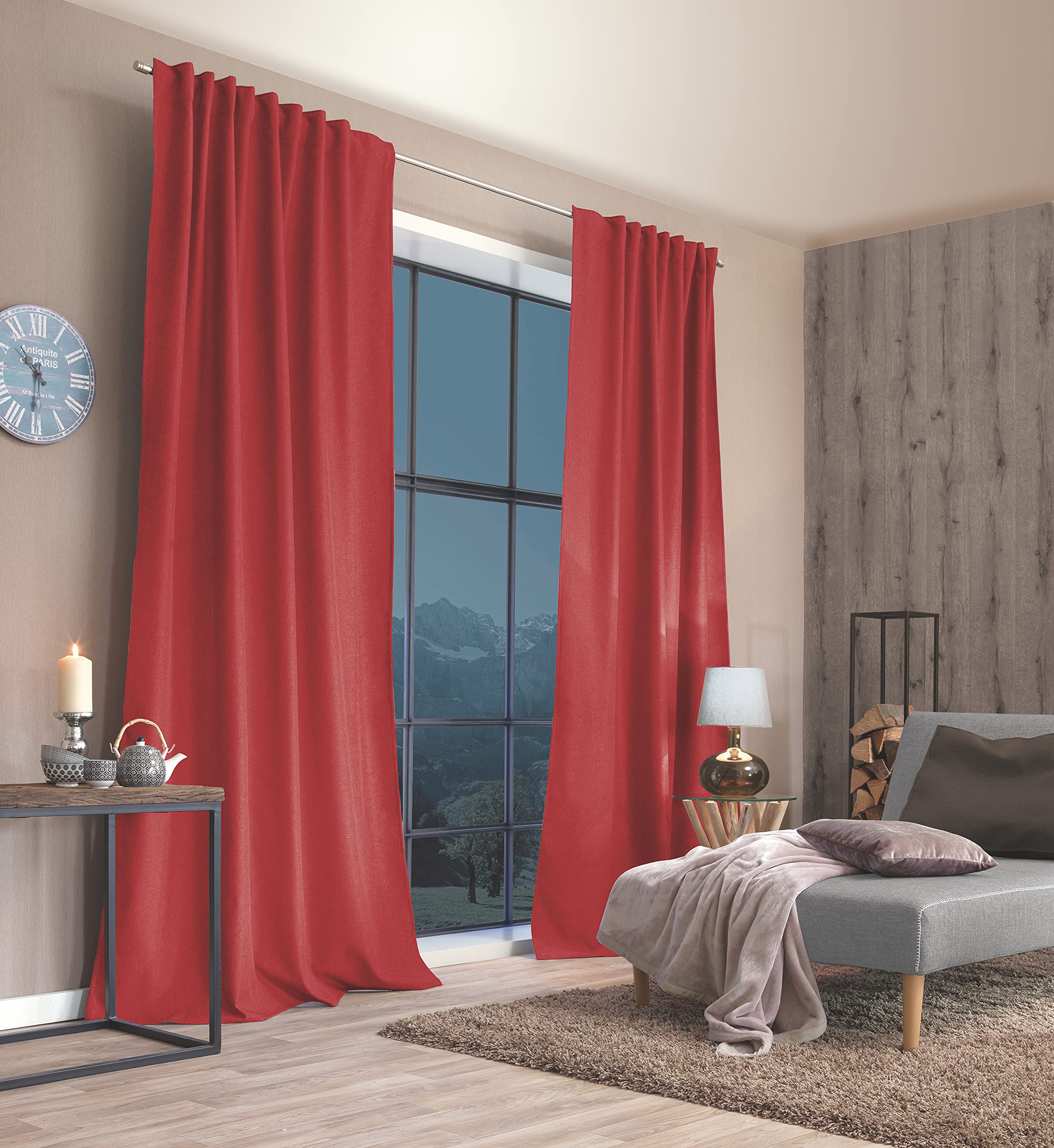 HOMEbasics Eskimo 085960-0956 Thermal Curtain 175 x 135 cm, Bordeaux, W 53.1" x L 68.9" (1 Panels) - Image 3