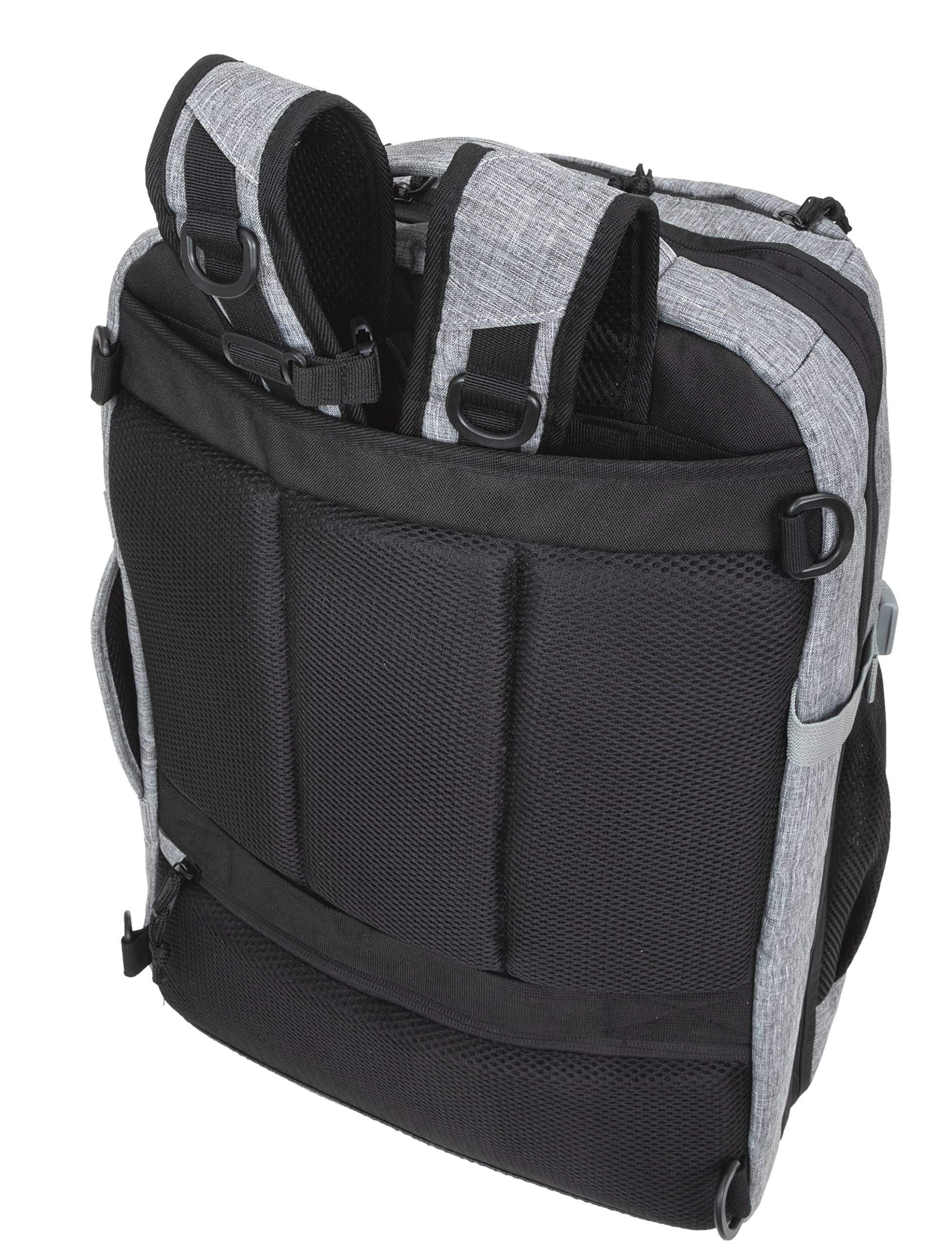 Elephant Rucksack Handgepäck Reise Fly 45 L Laptop Fach 12900 Dunkelgrau | Legends XL Flugzeug Bus Reiserucksack Tasche Laptop Fach Anti-Theft Tasche Dunkelgrau Schwarz