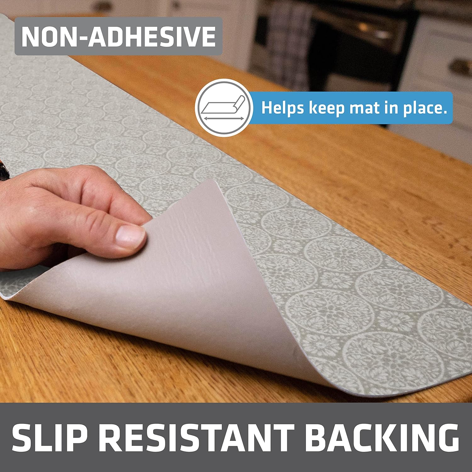 Drymate Shelf & Drawer Liners and XL Under Sink Mat, Shelf Liner Size 12"x59" 2-Pack, and Under Sink Mat Size 24"x59", Matching Tan Global Color, Made from Recycled Content & USA Made, 2 Item Bundle