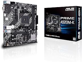 ASUS PRIME A520M-K AMD AM4 (3rd Gen Ryzen) Micro-ATX motherboard (ECC memory, M.2 support, 1Gb Ethernet, M.2, USB 3.2 Gen 1 Type-A,HDMI 2.1 4K@60Hz, D-Sub)