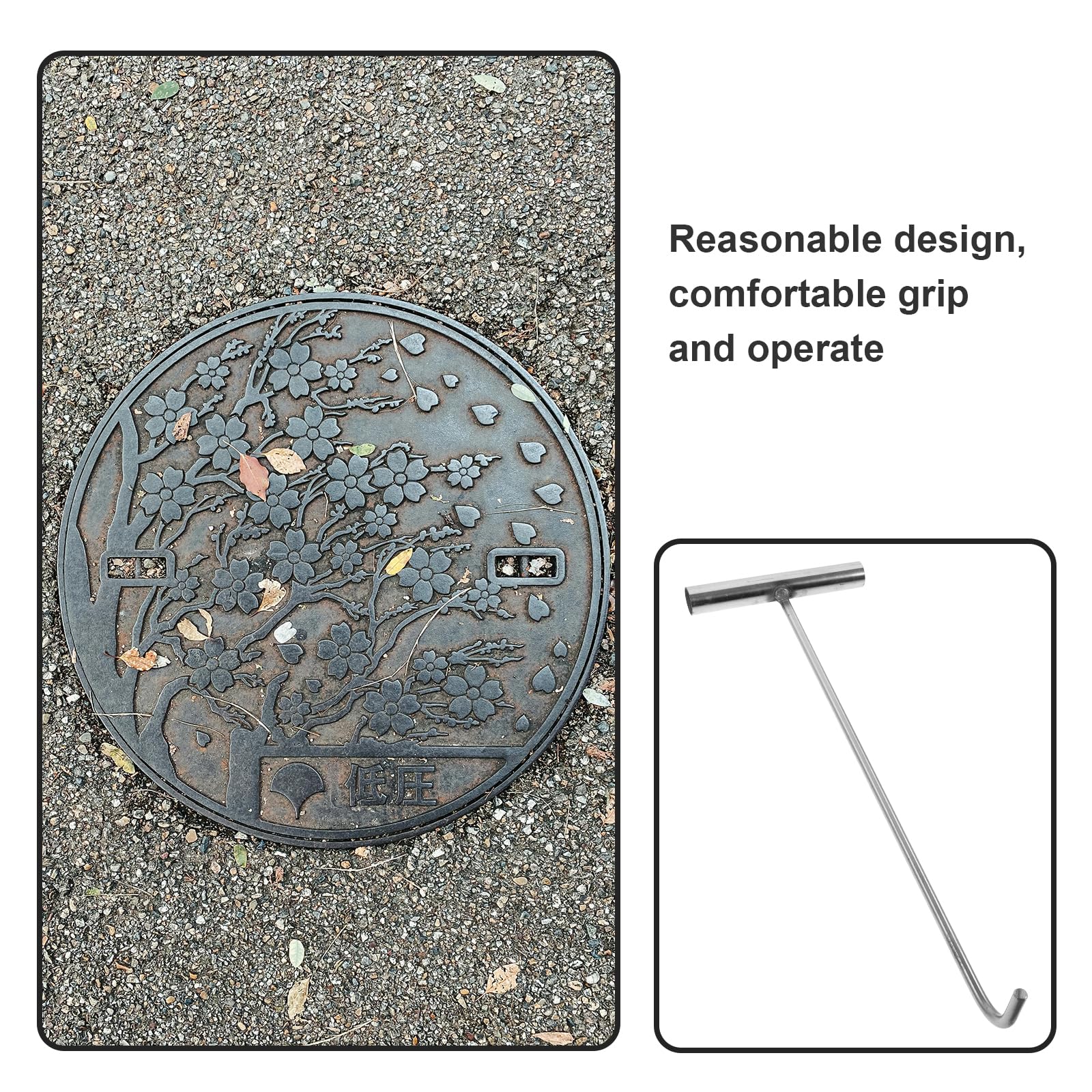 Manhole Cover Hook - Stainless Steel Lifting Tool -3