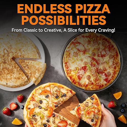 Miniatura 3 de Baker's Friend Pizza con control de temperatura, horno eléctrico para interiores con placas antiadherentes de 12 pulgadas, 1400 W, grafito