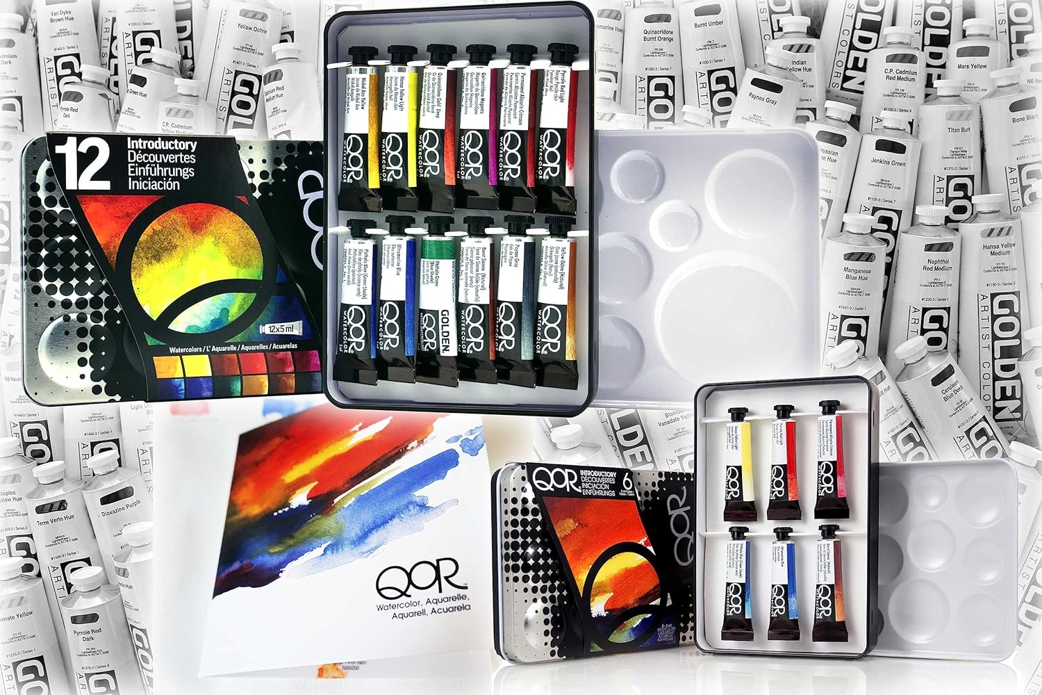 Amazon GOLDEN QoR WATERCOLOR SETS アメリカ製「透明水彩絵具 コア セット QOR Set イントロダクト