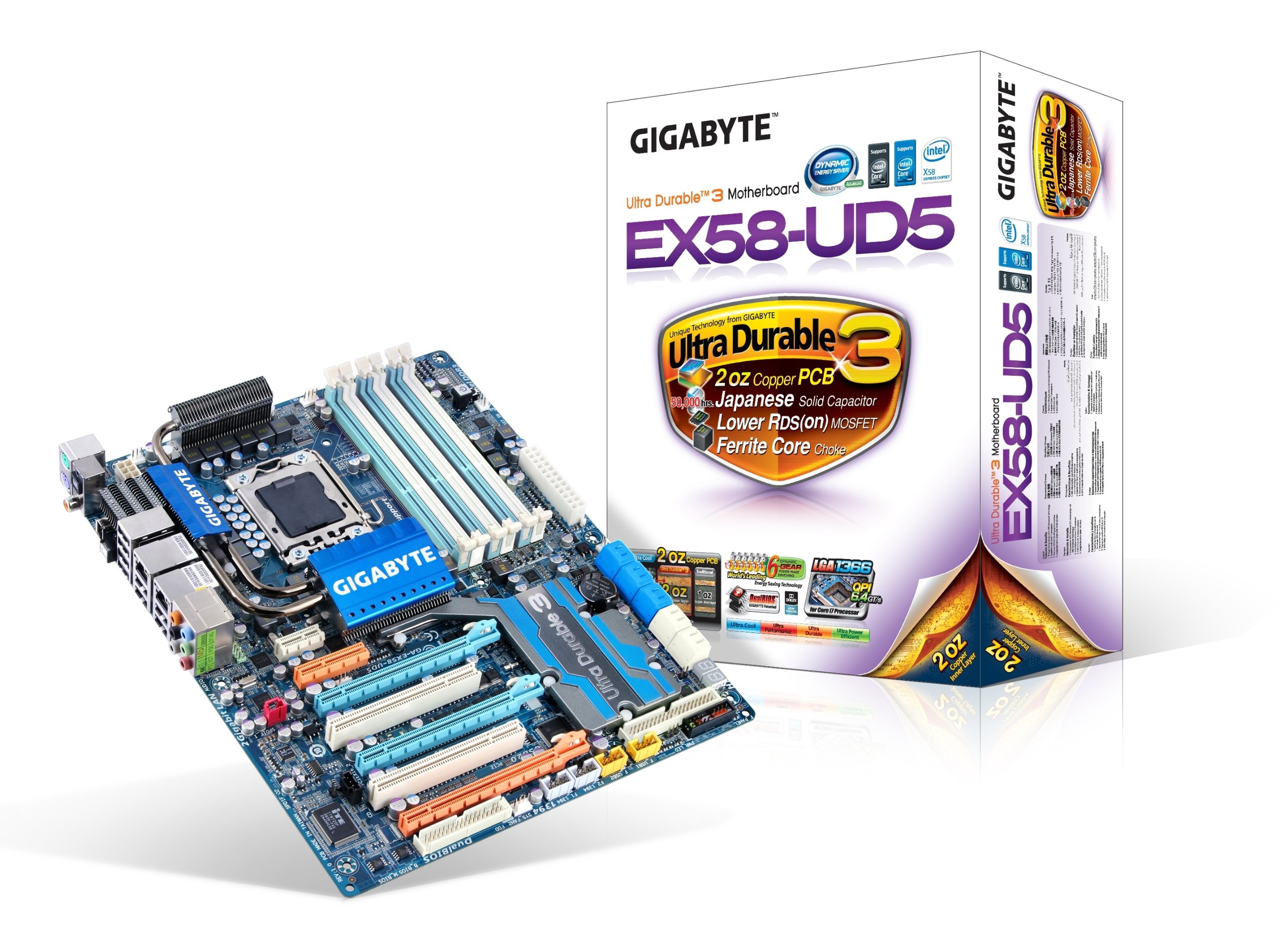Core i7 980X+GA-X58A-UD5+メモリ12GB+グラボ セット Gigabyte GA-EX58-UD5 Core i7/ Intel X58/ DDR3/ CrossFireX & 3-Way